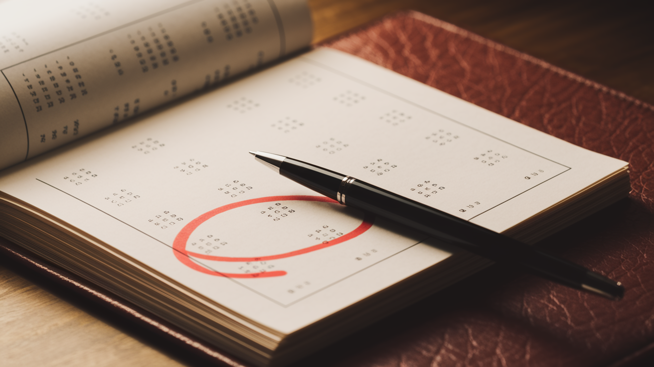 Un calendario con le scadenze di disdetta per le assicurazioni contrassegnate.