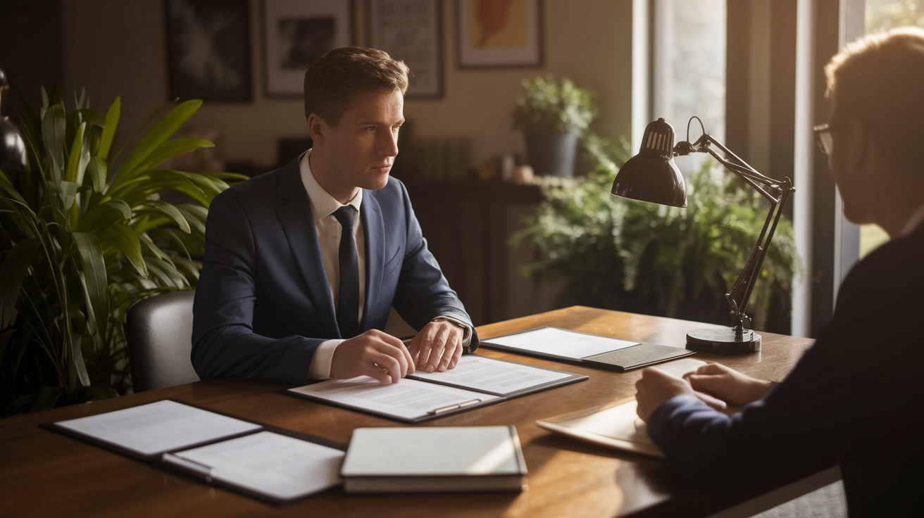 Un broker di assicurazione indipendente offre consulenza obiettiva in un ambiente professionale.
