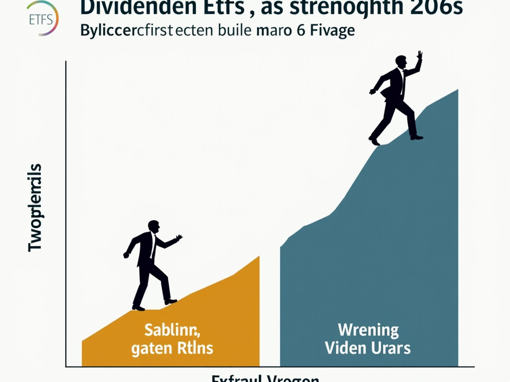 Vie simboliche per ETF Dividendi e ETF di crescita, che rappresentano i loro diversi obiettivi e rischi.